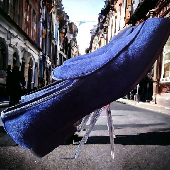 ALFANI Loafer Slip-On   Men ASHER VELVET Driver NAVY ITALIAN MADE Sz 13W - Picture 6 of 7